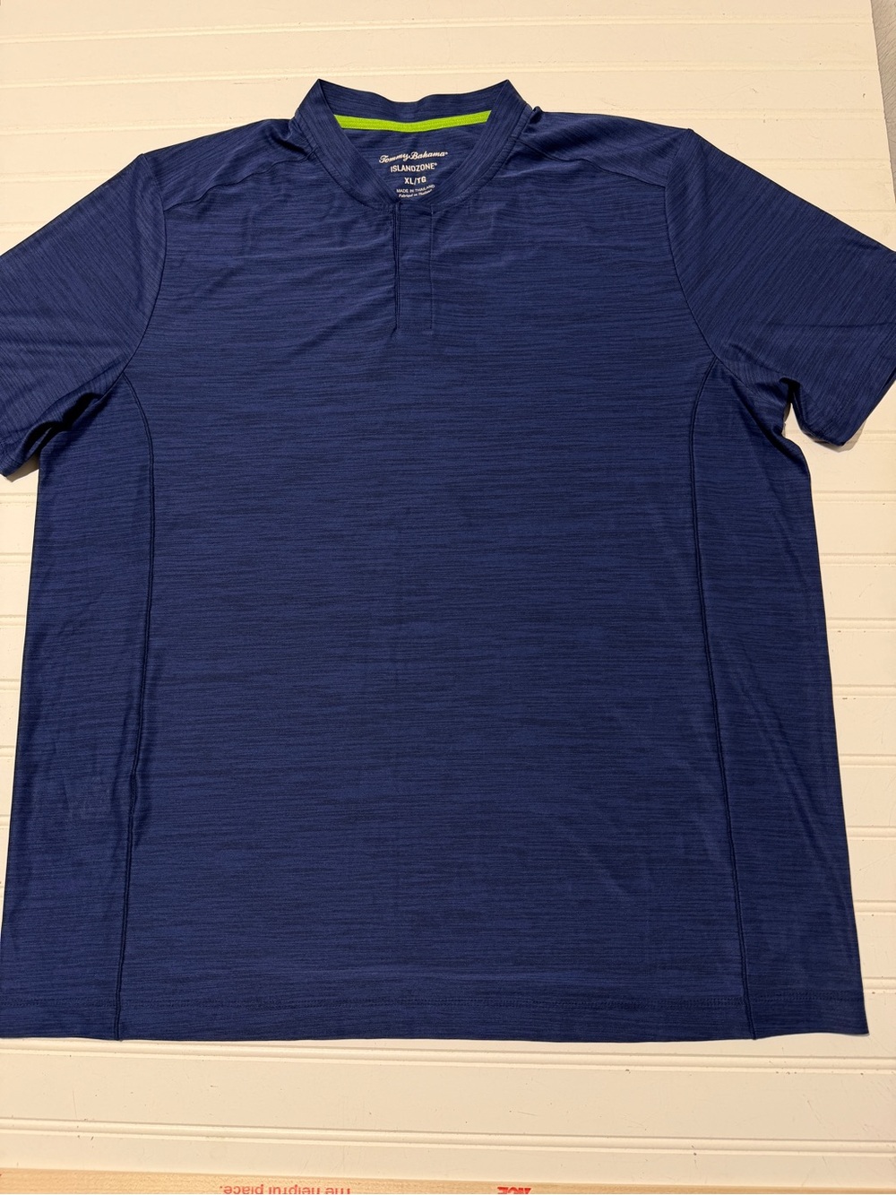 Tommy Bahama IslandZone Short Sleeve Performance Henley - Blue Heathered XL
